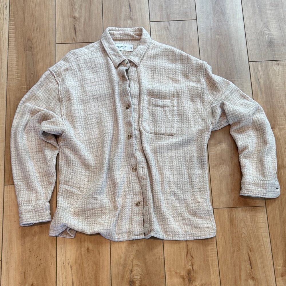 Abercrombie & Fitch Textured Knit Shirt - Cream